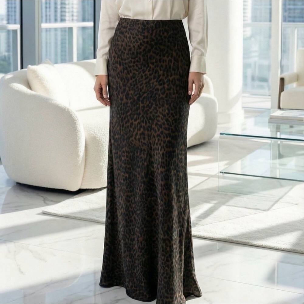 NWT Rumored Archive Bias Maxi Leopard Print Chiffon Skirt - Picture 3 of 4